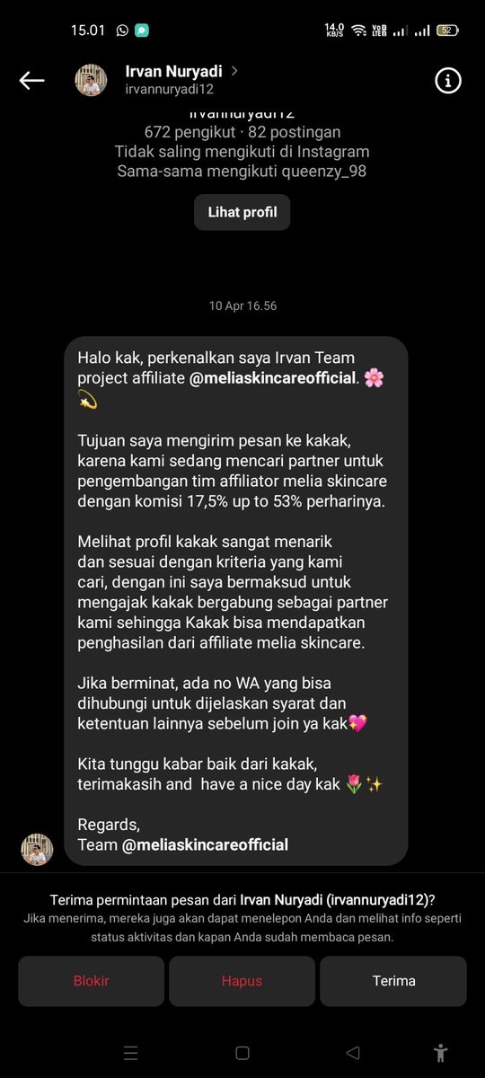 pieceofghoul's tweet photo. @immiddlemist jadi keinget bbrp hari lalu aku di dm kaya gini wkwk tapi ga ak bales krna males aja. melia yg ini sama gasii😔 https://t.co/e4UhMpy5ga