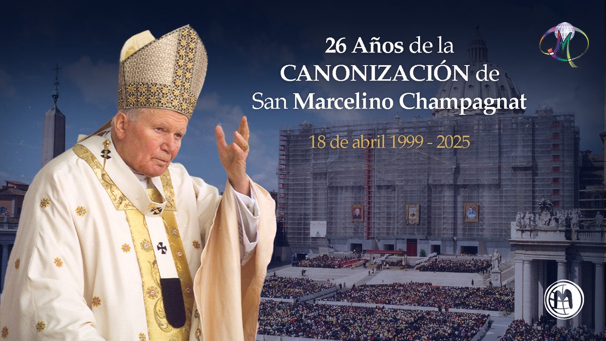 ¡Hoy celebramos los 26 años de la canonización de San Marcelino Champagnat! 🌟 ¡Un día inolvidable para los #MaristasDeChampagnat! 

Revive ese momento histórico: tinyurl.com/5as6et4w

#CanonizaciónChampagnat