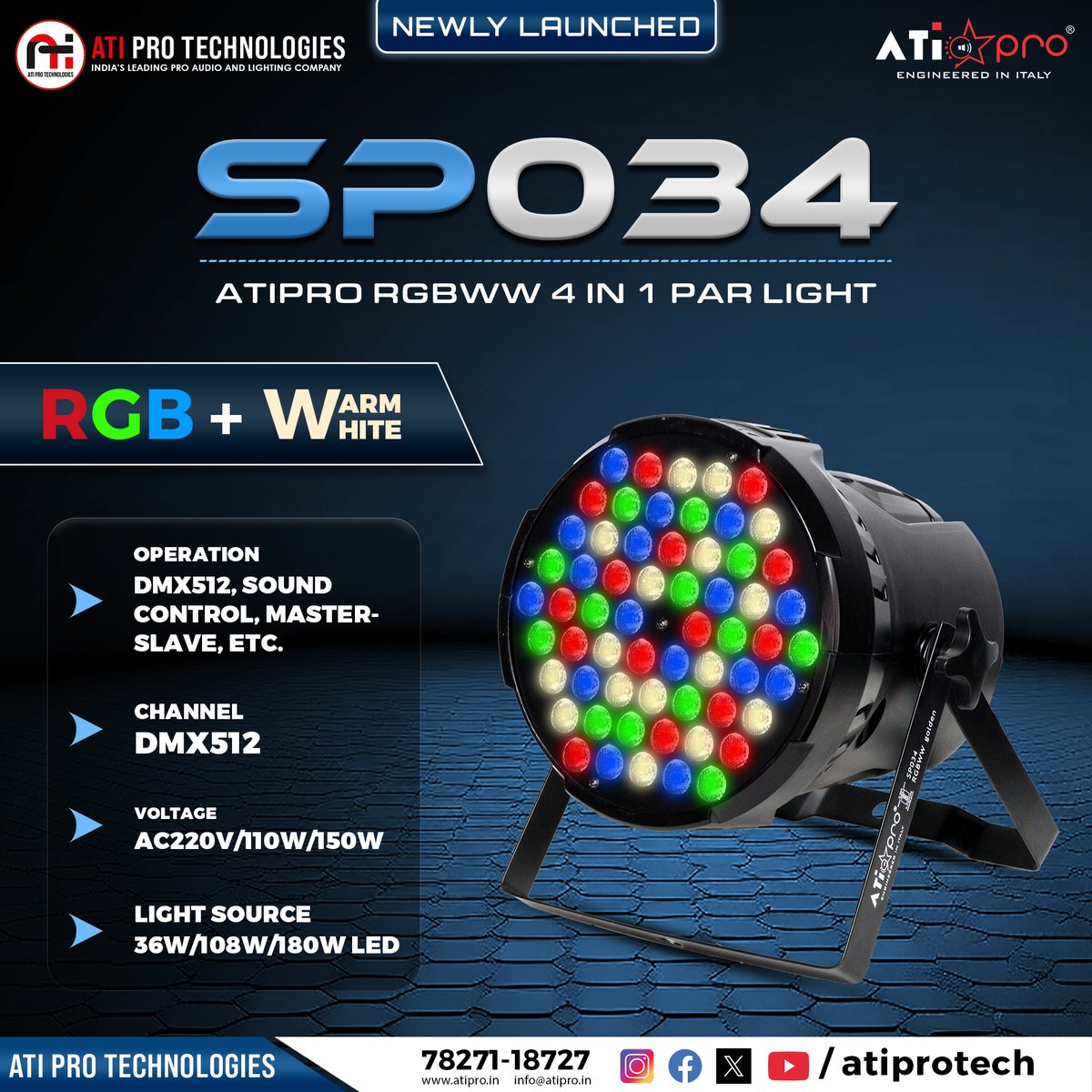 atiprotech's tweet image. Ati SP034 RGBWW Par Light - RGB+Warm White

#atiprotechnologies #SP034 #ledparlight #parlight #atilights #lightsetup