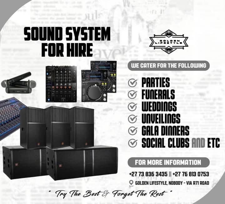 GoldenLyfstyl's tweet photo. Sound system for hire https://t.co/soIr3hb2fi