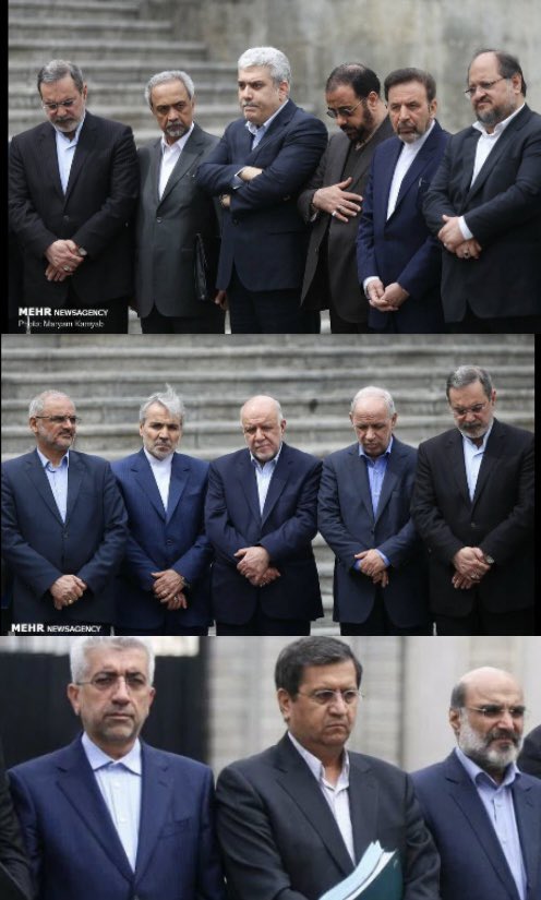 amirmoghadam_ir's tweet image. 💢این مصاحبه پزشکیان مال سال ۹۸ است، خودش میگوید شرایط اقتصادی از زمان جنگ بدتر است و باید ستاد جنگ‌ استانی شهرستانی محله‌ای تشکیل بشود!! عکسها هم اخرین جلسه هیات دولت روحانی در سال ۹۷ است که رنگ رخساره خبر میدهد از اوضاع! این روزها میراث و ادامه همان روزها است، با همان تیم و…