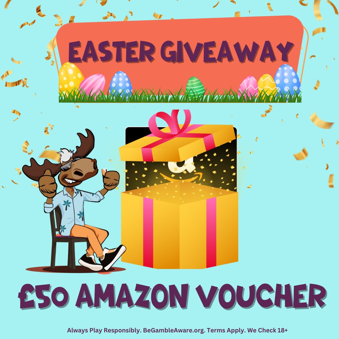 Vegas Moose (@vegasmooseslots) on Twitter photo Easter giveaway ๐ ๐ช๐ฎ๐ป๐ ๐๐ผ ๐๐ถ๐ป ๐ฎ ยฃ50 ๐๐บ๐ฎ๐๐ผ๐ป ๐ฉ๐ผ๐๐ฐ๐ต๐ฒ๐ฟ? ๐โจ โ
Simply like THIS Post ๐ & follow <a href="/VegasMooseSlots/">Vegas Moose</a>
โ
Competition ends Monday 21st April @ Midnight. One lucky winner will be chosen across all our socials & announced Tuesday by 5pm. Easter giveaway ๐ ๐ช๐ฎ๐ป๐ ๐๐ผ ๐๐ถ๐ป ๐ฎ ยฃ50 ๐๐บ๐ฎ๐๐ผ๐ป ๐ฉ๐ผ๐๐ฐ๐ต๐ฒ๐ฟ? ๐โจ โ
Simply like THIS Post ๐ & follow <a href="/VegasMooseSlots/">Vegas Moose</a>
โ
Competition ends Monday 21st April @ Midnight. One lucky winner will be chosen across all our socials & announced Tuesday by 5pm.