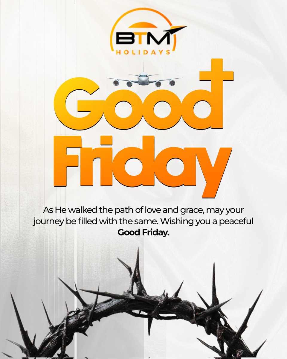Btmholidays's tweet photo. As He walked the path of love and grace, may your journey be filled with the same.

Wishing you a peaceful and reflective Good Friday from all of us at BTM Holidays.

#GoodFriday #BTMHolidays #GraceAndPeace #FaithAndReflection https://t.co/gXf0rLY4xQ
