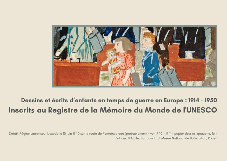 [Collections🏆] Aux côtés de 16 autres institutions, le <a href="/MuseeEducation/">MUNAÉ</a> voit son fonds "Jouclard" constitué de 297 dessins d'élèves de 14 à 16 ans relatifs à la Seconde Guerre mondiale inscrit au registre de la Mémoire du Monde de <a href="/UNESCO_fr/">UNESCO en français</a> 🙏