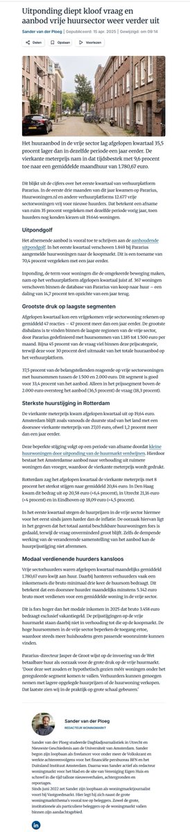 De erfenis van het desastreuze beleid van vorige woonministers en ministers van financiën uit de laatste Rutte-kabinetten, laat nog steeds zeer diepe sporen na in de verhuurmarkt, waar de vele woningzoekenden nog zwaar mee te kampen hebben (artikel VastGoedMarkt):