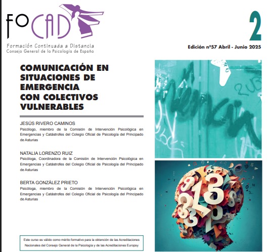 Un nuevo trabajo junto con mis compañeros <a href="/psicotrigger/">Jesus Rivero Ψ</a> y Berta Glez: Curso 𝑪𝒐𝒎𝒖𝒏𝒊𝒄𝒂𝒄𝒊𝒐𝒏 𝒆𝒏 𝒔𝒊𝒕𝒖𝒂𝒄𝒊𝒐𝒏𝒆𝒔 𝒅𝒆 𝒆𝒎𝒆𝒓𝒈𝒆𝒏𝒄𝒊𝒂 𝒄𝒐𝒏 𝒄𝒐𝒍𝒆𝒄𝒕𝒊𝒗𝒐𝒔 𝒗𝒖𝒍𝒏𝒆𝒓𝒂𝒃𝒍𝒆𝒔 dentro de la Formación Continuada a Distancia (FOCAD) del <a href="/cop_psicologia/">Consejo General de la Psicología de España (COP)</a>