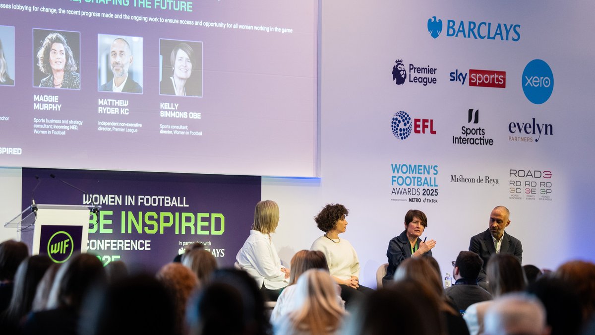 WomeninFootball's tweet photo. “When you set targets to reach standards, you don’t lower the standards. It forces you to look harder for the talent that is out there.”
The next session recording from #WIFBeInspired 2025 is live on our YouTube channel at https://t.co/sxmHUYEtnJ
@barclaysfooty | @premierleague https://t.co/eKZtMIiSn3