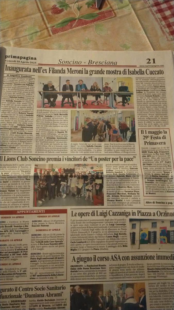 Roberta05728595's tweet photo. Progetti ed expo!
#soncinocultura
#orzinuovi
@isabellacuccato
@luigicazzaniga https://t.co/toghZtWQLP