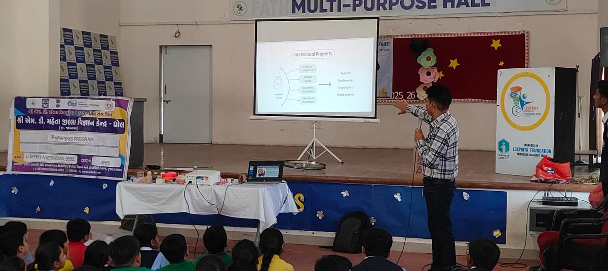 MDhrol's tweet photo. #IPFestivalGujarat #IPMonth
IP Awareness Program for 300 students of Lokpriya International school at Jamnagar by @InfoGujcost approved M. D. Mehta District science center dhrol IP Lab (dist Jamnagar) @IndiaDST @monakhandhar @narottamsahoo @dstGujarat @WIPO @dharmesh0506 https://t.co/aJgc90xHyG
