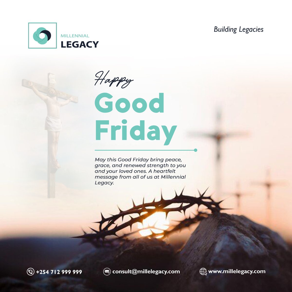 MillenialLegacy's tweet photo. On this Good Friday, we pause to reflect on the power of sacrifice, grace, and renewal. At Millennial Legacy, we honor this day with hearts full of gratitude and hope. May peace and strength fill your life and legacy.

#GoodFriday #MillennialLegacy #BuildingLegacies #EasterSeason https://t.co/oEwxhQvzS4