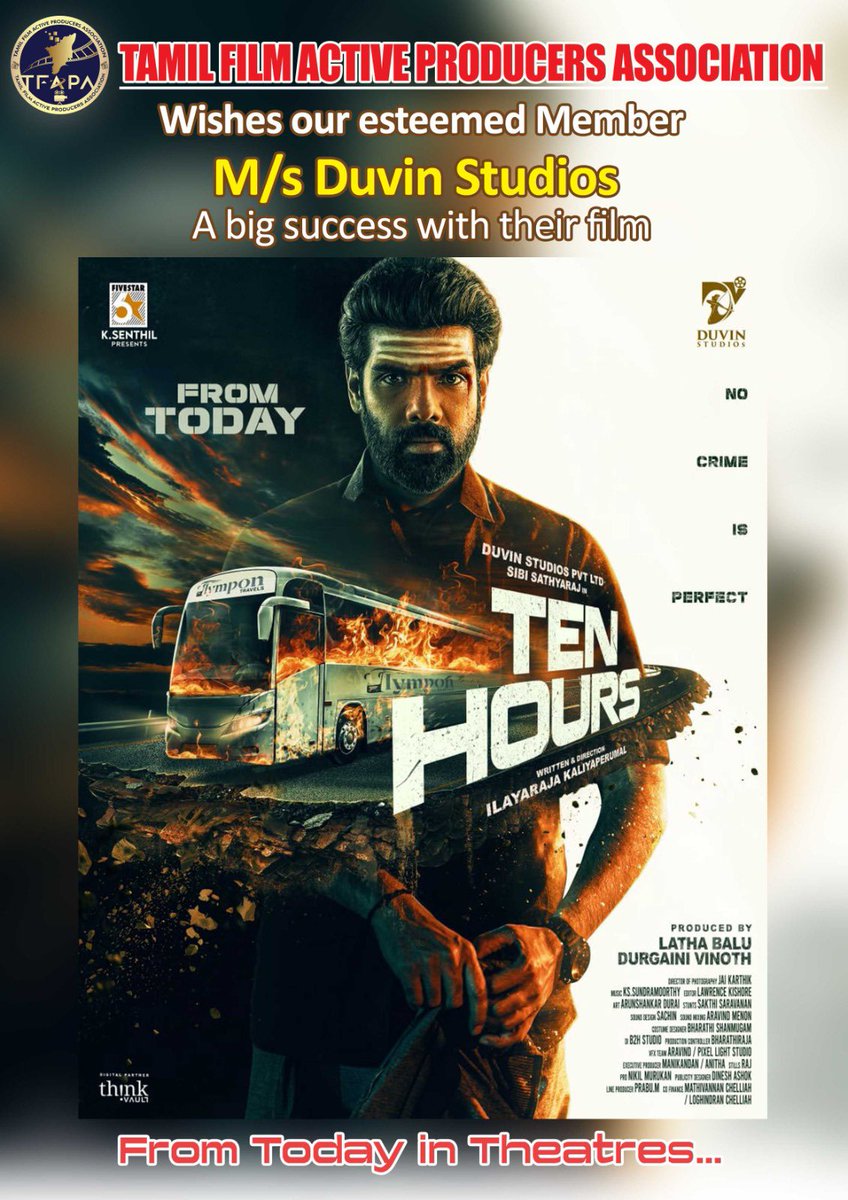 Wishing the films #TenHours &amp; #Naangal of our members the best of success…. In Theatres from today . Do watch and support 👍