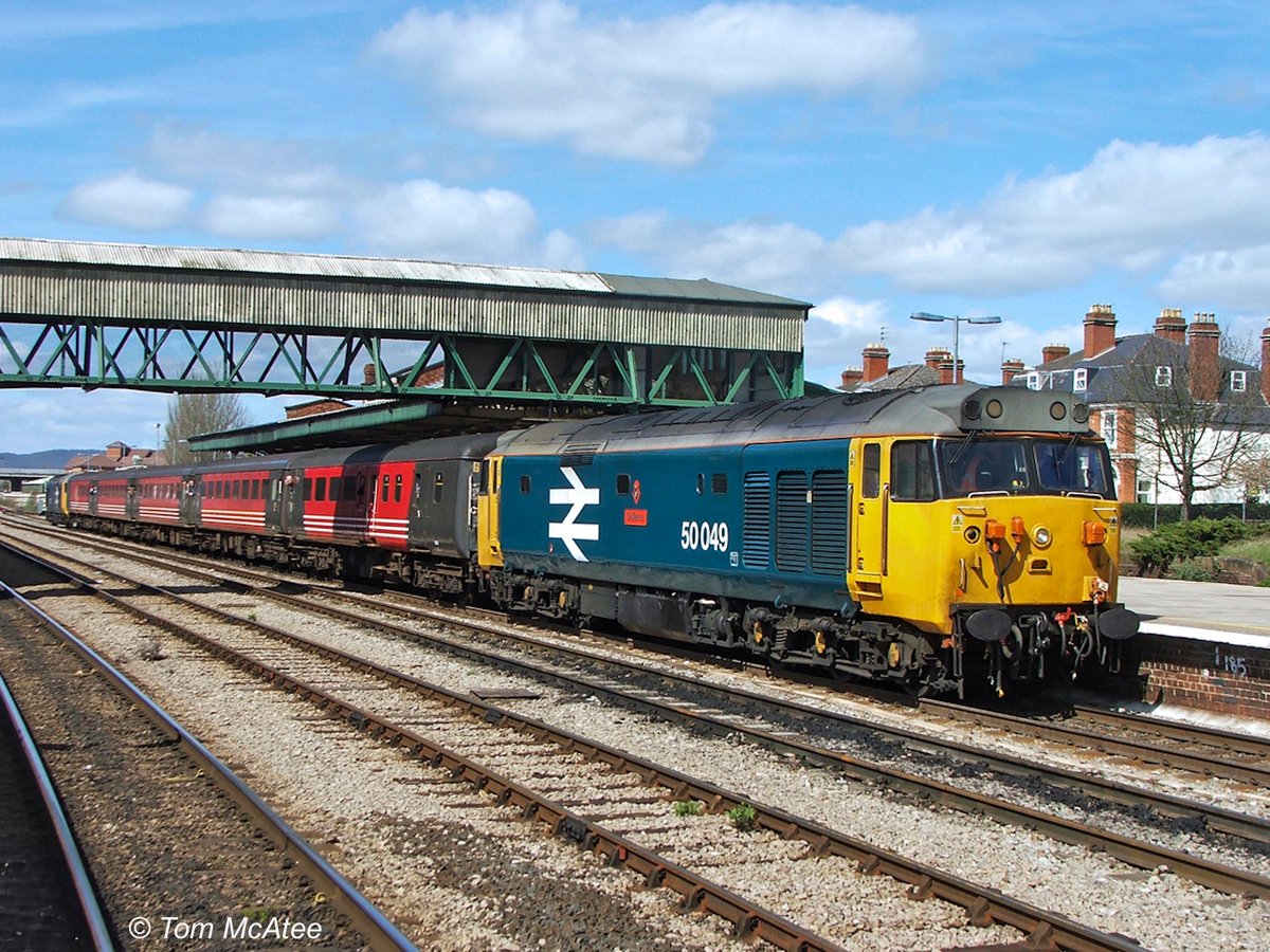 One from Easter on Good Friday 🐣 19 Years ago when ‘Defiance’ and ‘Hood’ were called upon to work a Friday only Crewe to Cardiff 'relief' service which witnessed a rare Class 50 booked passenger turn on the Marches line. 14th April 2006. 📸 ☀️

⭐️ Class 50 Gifts ➡️🏞️🚂