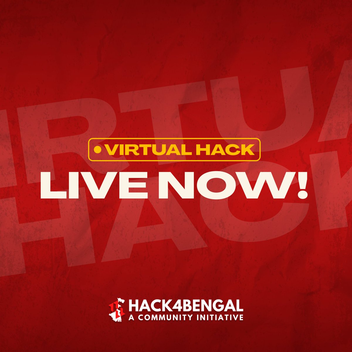 hack4bengal's tweet photo. Hack4Bengal 4.0 Virtual Hack starts NOW! 🔥

Hackers, it’s time to build, break, innovate &amp; win.

You've got 48 hours, a mission, and a whole community backing you!  💪

Fuel up. Lock in. Let’s make magic happen. ⚡️

#Hack4Bengal #H4B https://t.co/4JnAUR95zH