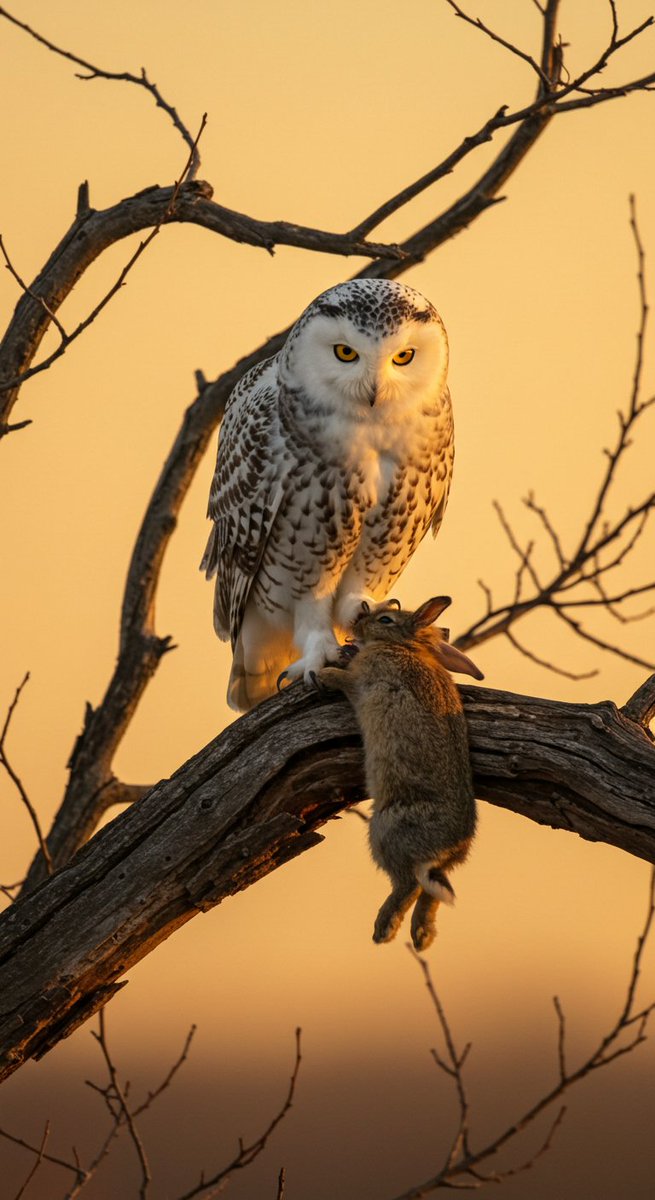 An owl is preying on a rabbit
#Owl #animal #nature