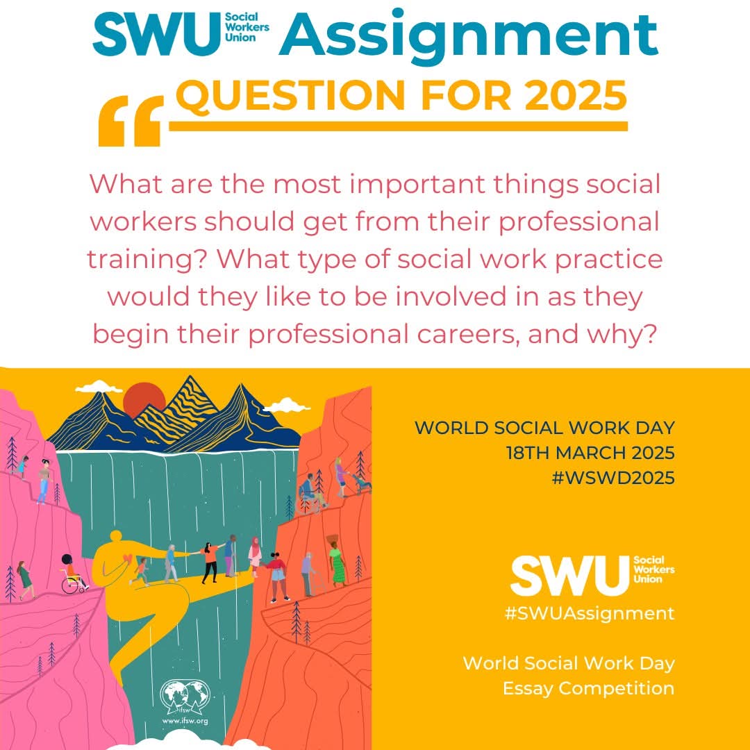 SWU_UK's tweet photo. If you're a Social Work Student or Apprentice in the UK then this weekend might be the time to make a start on the #SWUAssignment essay competition. There are four awards of £500 to be won!

 https://t.co/G8lh5r2gkA https://t.co/EGQPtqo4J5