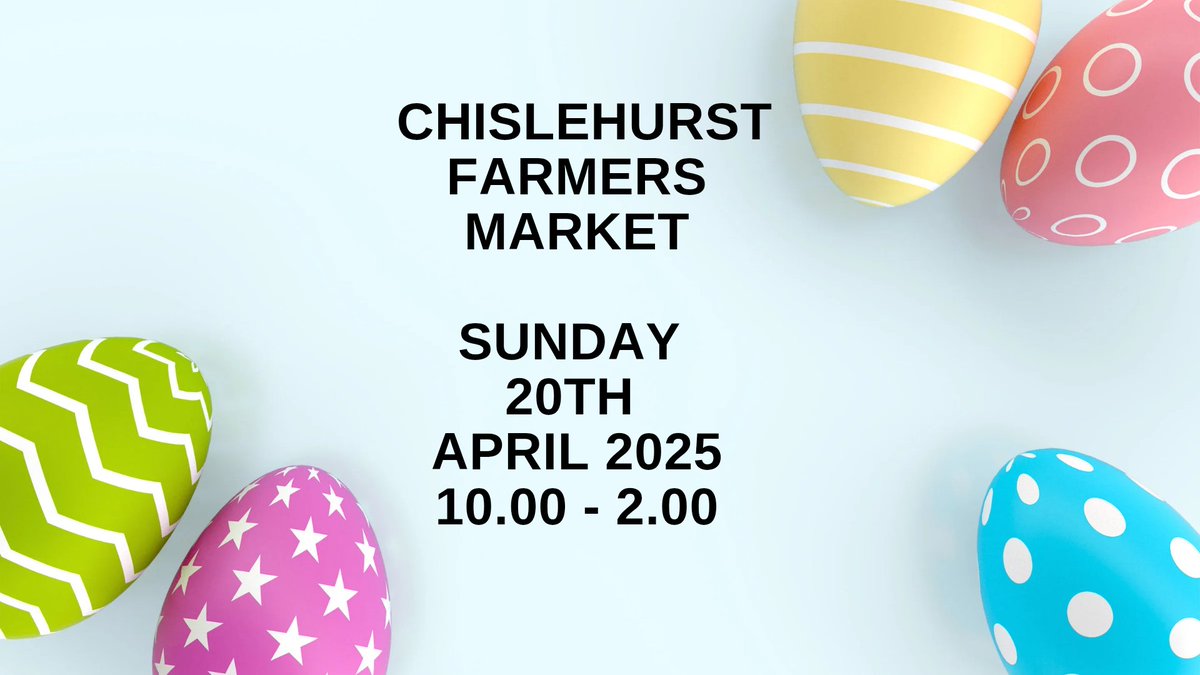 We're so pleased to confirm that #chislehurst farmers market is back this coming #EasterSunday 20 April 

Thank you to everyone who supported the Go Fund Me page for the market.  We'll post seperately about that. 

Its the same venue : Hornbrook House Car Park
10 - 2