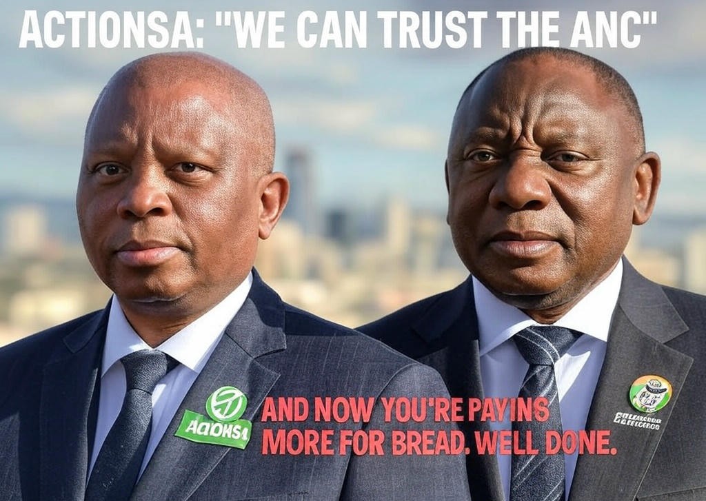 Good morning to everyone 😎☕🫡... EXCEPT the genius <a href="/HermanMashaba/">Herman Mashaba</a> and his <a href="/Action4SA/">ActionSA</a> who thought the <a href="/MYANC/">ANC - African National Congress</a> could be trusted.

Seriously... 🤔
"Let's negotiate with the ANC." 🤦🏻‍♀️
"They won't raise VAT." 🤔🤦🏻‍♀️

And now here we are... paying more for
• bread,
• milk, and
•