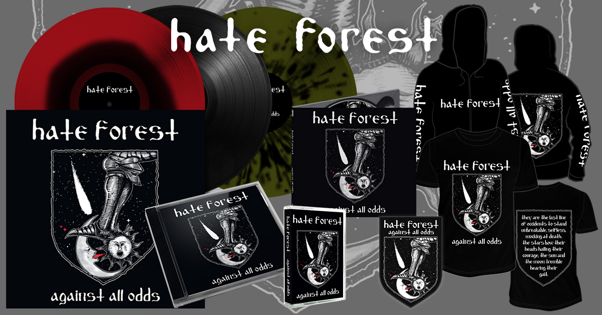 OsmoseProd's tweet image. HATE FOREST new album &quot;Against All Odds&quot;!!
out on April 25th, 2025 [CD, Digipak, LP, MC &amp;amp; Merch]
🛒 Pre-order on bit.ly/hate-forest-sh…

#hateforest #againstallodds #blackmetal #ukraine #osmoseproductions