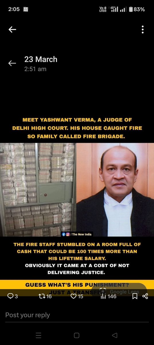 Sachin R.Gaikwad (@gaikwadsr123) on Twitter photo It seems that the government wants corrupt judges hence no FIR registered & he continues his post freely. Can we expect justice from such judges
<a href="/rashtrapatibhvn/">President of India</a>
<a href="/HMOIndia/">गृहमंत्री कार्यालय, HMO India</a>
<a href="/PMOIndia/">PMO India</a>
<a href="/MLJ_GoI/">Ministry of Law and Justice</a>
<a href="/indSupremeCourt/">Supreme Court of India</a>
<a href="/bombaybench/">Bombay High Court</a>
<a href="/vaastavngo/">Vaastav Foundation</a>
<a href="/Petition_Group/">PetitionGroup</a>
<a href="/arjunrammeghwal/">Arjun Ram Meghwal</a> It seems that the government wants corrupt judges hence no FIR registered & he continues his post freely. Can we expect justice from such judges
<a href="/rashtrapatibhvn/">President of India</a>
<a href="/HMOIndia/">गृहमंत्री कार्यालय, HMO India</a>
<a href="/PMOIndia/">PMO India</a>
<a href="/MLJ_GoI/">Ministry of Law and Justice</a>
<a href="/indSupremeCourt/">Supreme Court of India</a>
<a href="/bombaybench/">Bombay High Court</a>
<a href="/vaastavngo/">Vaastav Foundation</a>
<a href="/Petition_Group/">PetitionGroup</a>
<a href="/arjunrammeghwal/">Arjun Ram Meghwal</a>