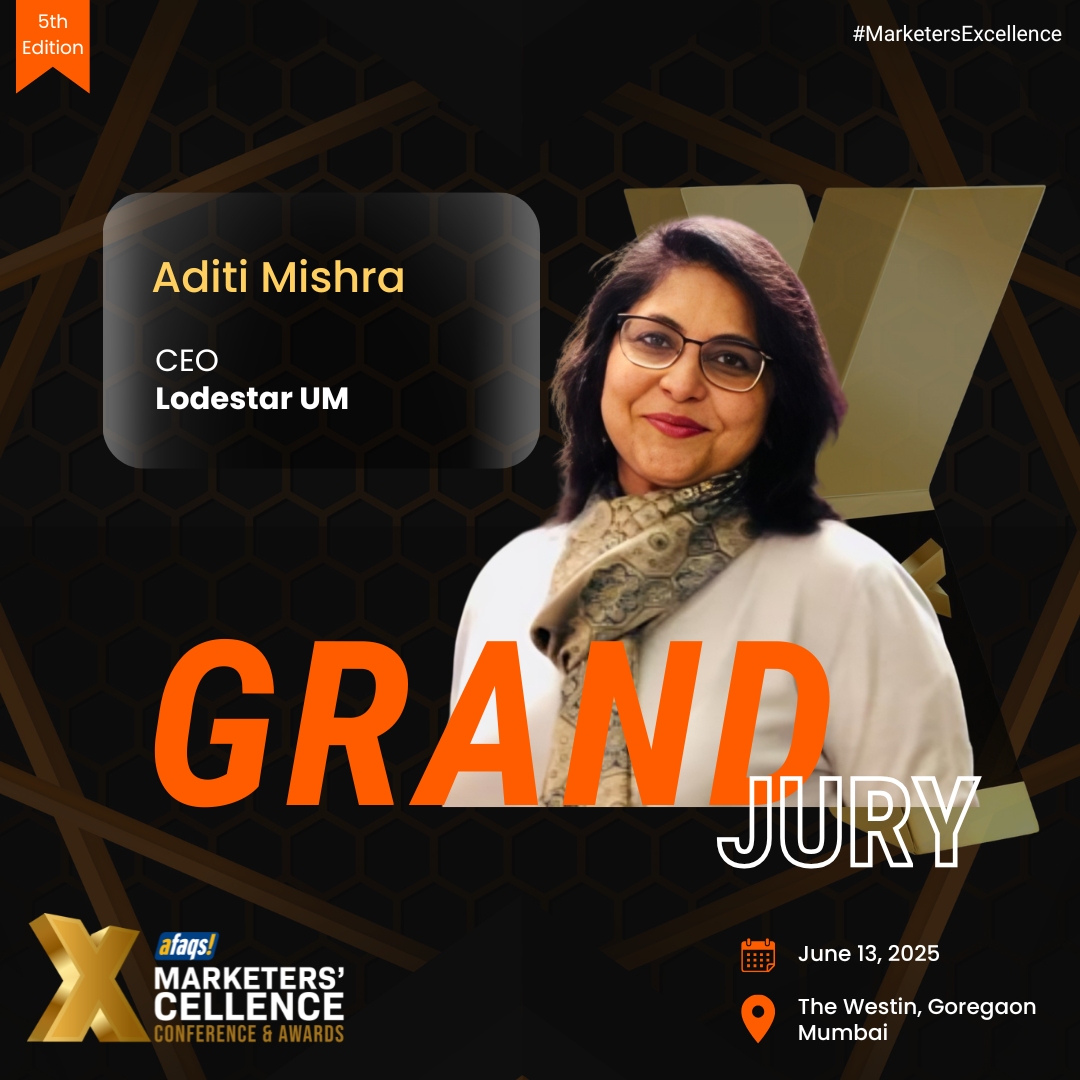 afaqs! (@afaqs) on Twitter photo #MarketersExcellence: Aditi Mishra, CEO, <a href="/LodestarUM/">Lodestar UM</a> joins the Grand Jury for Marketers' Excellence Awards 2025! 🏆
Think your work can impress the legend? Submit your entries now!
Submit here: bit.ly/42NRPNQ
📅: June 13, 2025
📍: The Westin, Goregaon, Mumbai #MarketersExcellence: Aditi Mishra, CEO, <a href="/LodestarUM/">Lodestar UM</a> joins the Grand Jury for Marketers' Excellence Awards 2025! 🏆
Think your work can impress the legend? Submit your entries now!
Submit here: bit.ly/42NRPNQ
📅: June 13, 2025
📍: The Westin, Goregaon, Mumbai