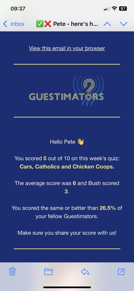 <a href="/bushontheradio/">Andy Bush</a> <a href="/Guestimators/">Are You a Guestimator?</a> Solid 5 this week…. Although I’m still saying the drivers seat is the best seat, you are the captain of that ship, in control of everything and all decisions 😄