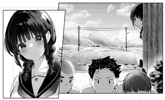 手書きで背景描くとこんな感じです 