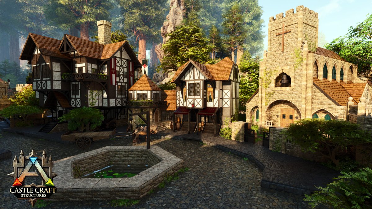 Here are a few pics using the NEW Castle Craft Structures Mod built by the talented Brini! 

Create your own Medieval Realm! Download it today!
curseforge.com/ark-survival-a…

<a href="/CrazyRespawn/">Brenden</a> <a href="/NotDollie/">Dollie</a> <a href="/survivetheark/">ARK: Survival Ascended</a> <a href="/comfywarlock/">Svala</a>