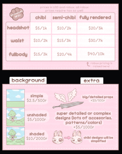 kittnsized's tweet photo. updated prices! im also making a server for art comms where i'll b doin ma business >:3c SOON!!!!!!1! https://t.co/hSVY34j8F2