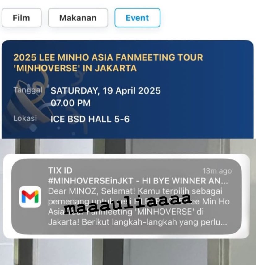 wts — want to sell #MINHOVERSE_in_jakarta + hi bye session :>>> kalo ada yg minat boleh dm budget kalian ajaa bisa langsung dm yaaa! <3 ini tiket punya temenku dia gabisa dateng krn mendadak ada urusan lain yg gabisa ditinggal :( surat kuasa dll aman yaaa bisa dibantu THANKYOOUu