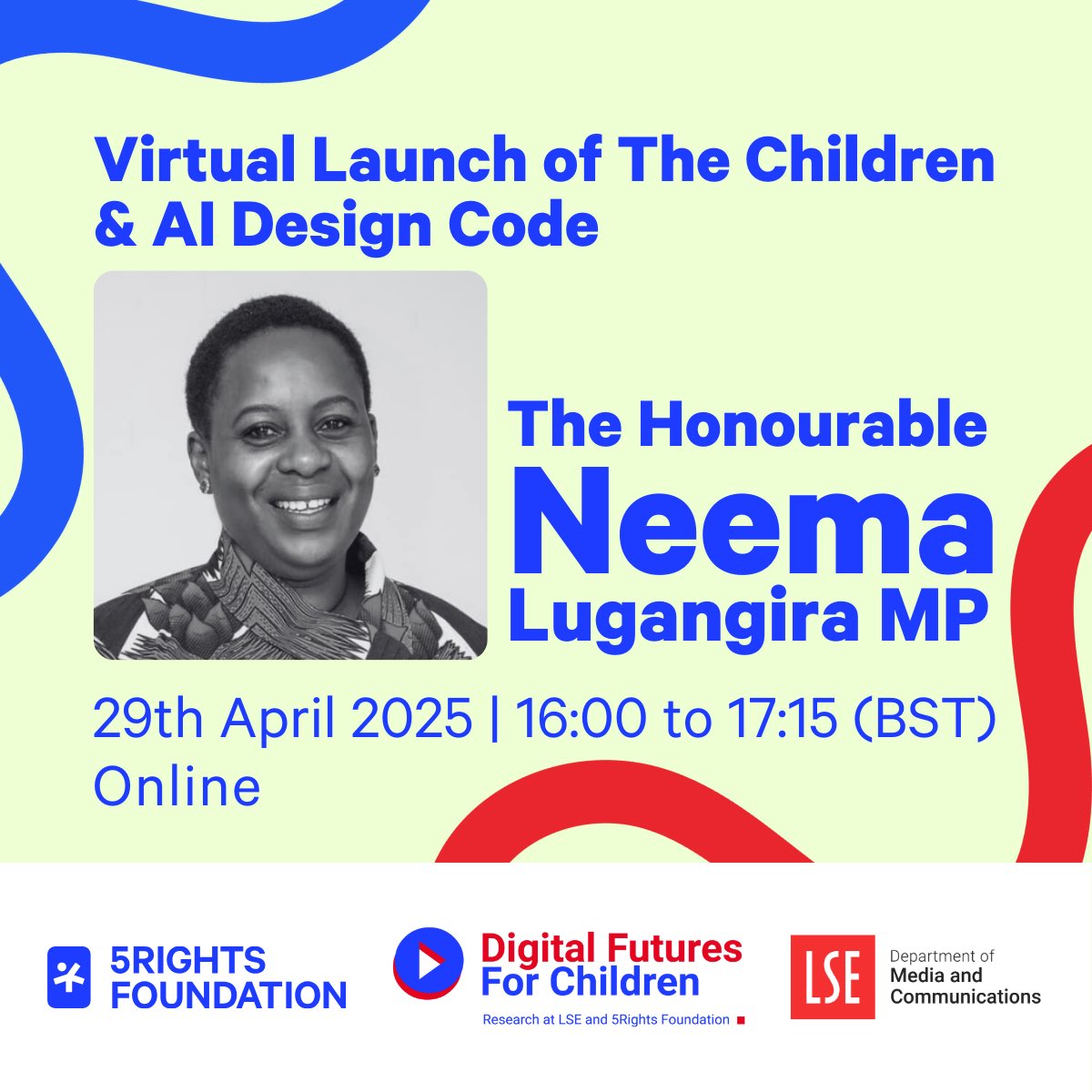 Sonia Livingstone (@livingstone_s) on Twitter photo 📢The Honourable Neema K. Lugangira (MP) will speak at our Children and AI Design Code launch - <a href="/neemalugangira/">Neema Lugangira</a> champions digital inclusion globally
Sign up: events.teams.microsoft.com/event/d61abacc…
🗓️29 April🕓15:00-16:15 (UTC)
<a href="/MediaLSE/">LSE Media & Communications</a> #DigitalFutures4Children <a href="/5RightsFound/">5Rights Foundation</a> 📢The Honourable Neema K. Lugangira (MP) will speak at our Children and AI Design Code launch - <a href="/neemalugangira/">Neema Lugangira</a> champions digital inclusion globally
Sign up: events.teams.microsoft.com/event/d61abacc…
🗓️29 April🕓15:00-16:15 (UTC)
<a href="/MediaLSE/">LSE Media & Communications</a> #DigitalFutures4Children <a href="/5RightsFound/">5Rights Foundation</a>