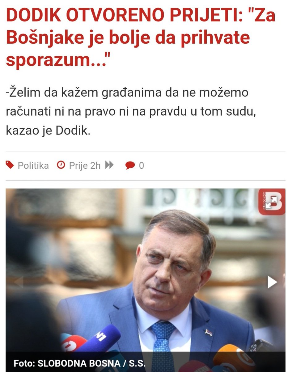 Bošnjacima ne treba nikakvo drugo poluvrijeme nam treba pravna država, poštivanje ustava, poštivanje i provođenje sudskih presuda, jednaka prava i jednake mogućnosti u skladu sa ustavom.
Priča o drugom poluvremenu prestavlja masku za seperatističku aktivnost vlasti bh entiteta Rs