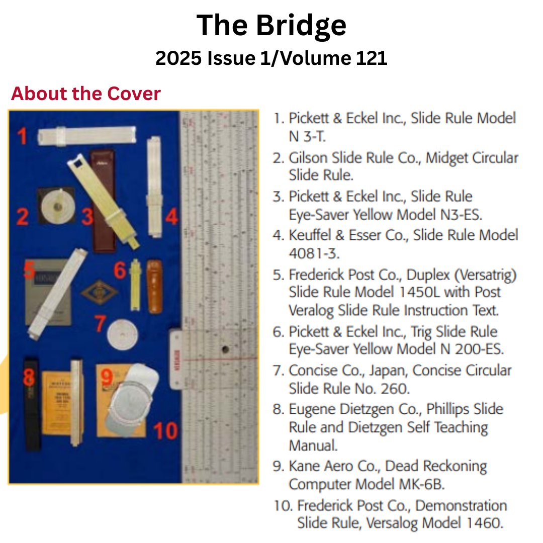 Behind the Cover! Have you read the latest issue of The Bridge: "Advancement of Technology Using Slide Rules"? Learn more about the slide rules featured on the cover and check out the full issue here: magazines.ieee.org/hkn/library/pa… #TheBridge #IamHKN