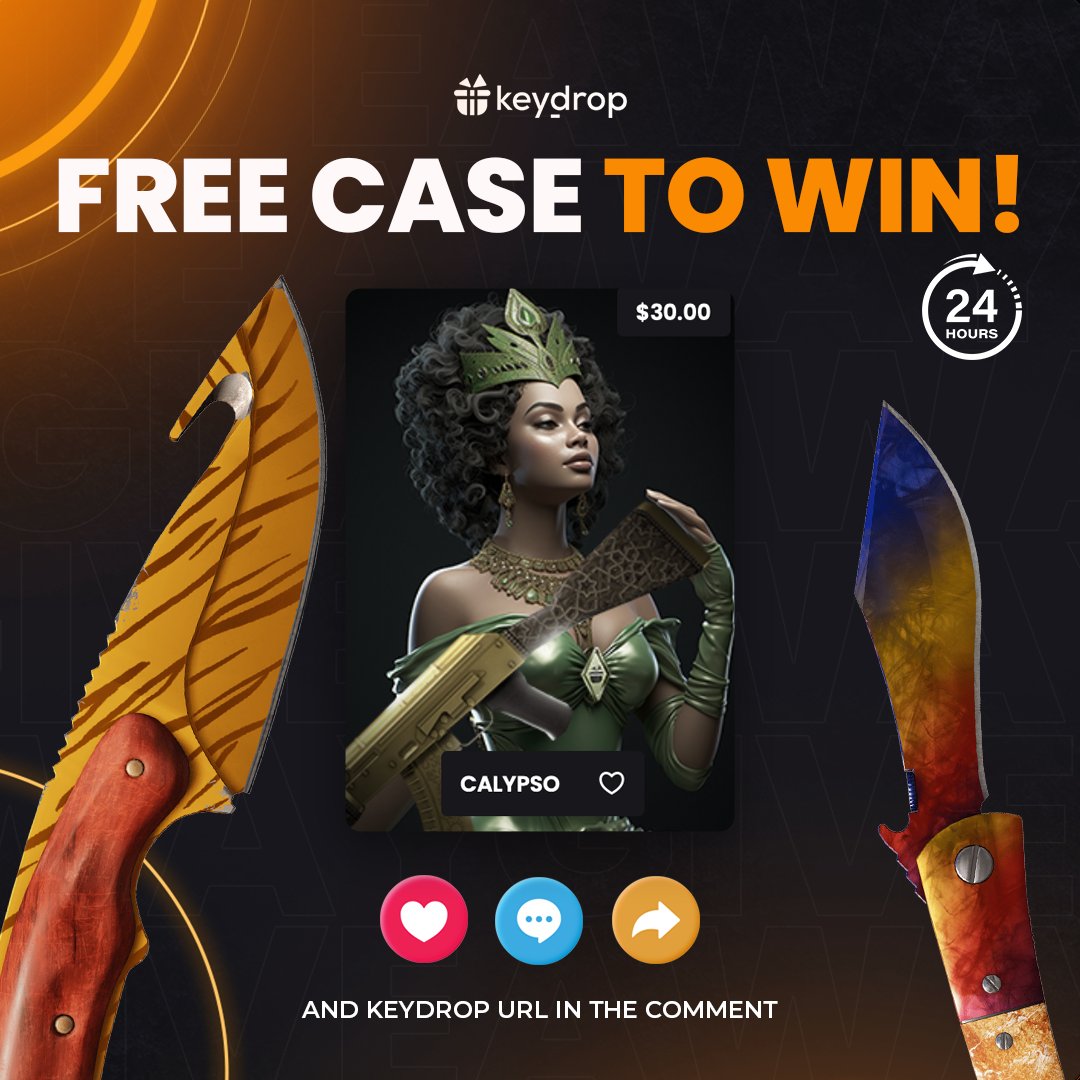 🏆 Ready to grab a FREE case? Just follow these steps 👇

❤️ Like last 3 posts
🤝 Follow us!
🔁 Retweet!

⏰ Wait 24 hours!
⚠️ Remember to add your keydrop profile url in the comments