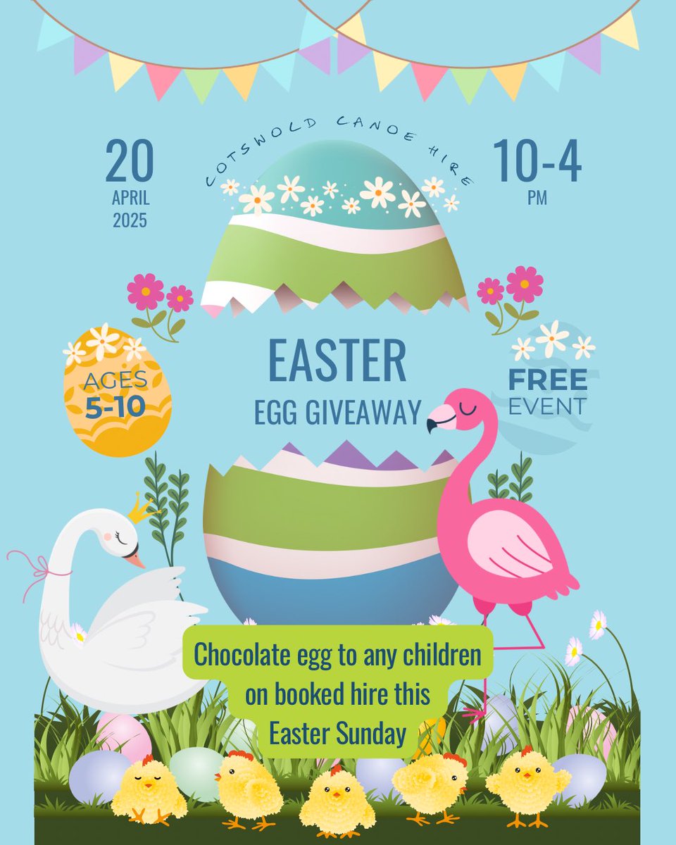 canoethethames's tweet image. Join us on the River Thames this Easter Weekend!
🦆Wildlife spotting in our canoes and kayaks
🖍️Colouring competition to win our giant bunny
🐣 chocolate eggs for all children aged 5-10 when you hire with us.
#FamilyFun #cotswolds #Easter