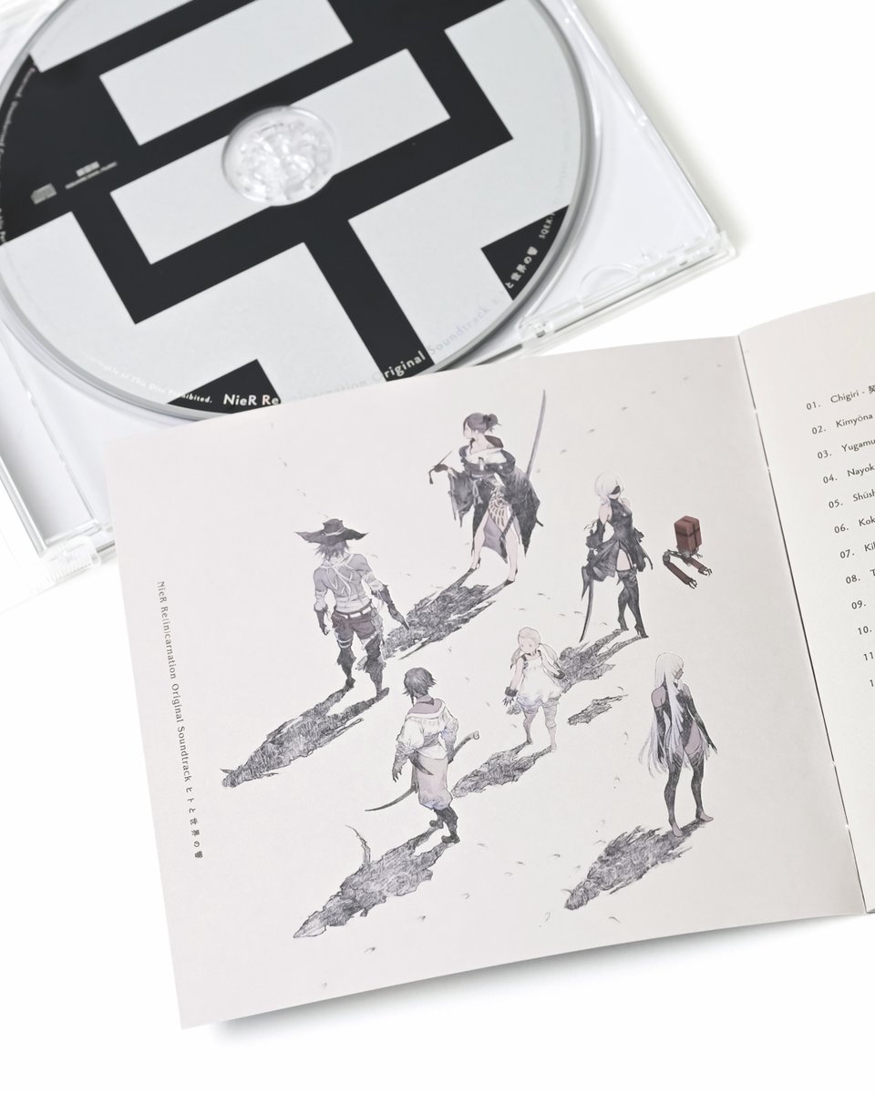 【💿】『NieR Re[in]carnation Original Soundtrack ヒトと世界の響』
商品のサンプル画像はこちら！ブックレットのライナーノーツには、音楽集団MONACAの岡部啓一氏、瀬尾祥太郎氏、高橋邦幸氏をはじめ、ヨコオタロウ氏や齊藤陽介氏など、ゲーム制作陣のコメントも掲載しています。

⬇CDのご予約