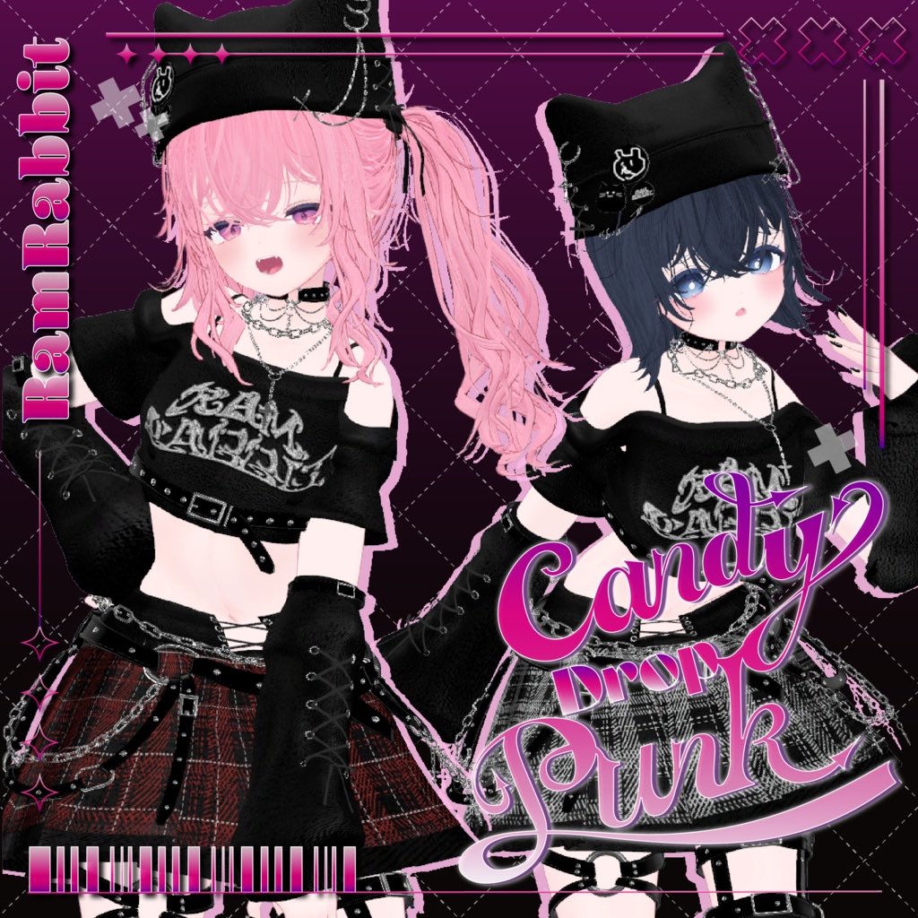 _ramu_vrc's tweet photo. ❤︎発売記念プレゼント企画❤︎
新衣装『CandyDropPunk』の販売を開始しました！

@ramua_vrcをフォロー&amp;このポストをRPされた方からの中から抽選で5名様にフルパックをプレゼント❤︎

応募期限は4月23日（水）18:00まで！

販売場所↓

https://t.co/EbadgE6goF

#VRChat #vrc #RamRabbit https://t.co/OtUy2qslS3