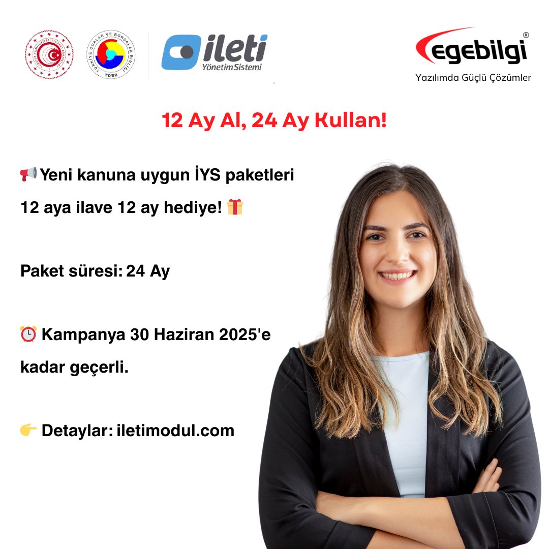 egebilgi's tweet photo. 📢 Yeni kanuna uygun İYS çözümleriyle tanışın! 
🎁 12 ay satın alma alanına 12 ay hediye! ⏰ Kampanya 30 Haziran 2025'e kadar geçerlidir. 
👉 Detaylar için: https://t.co/y5eMXaHQ0D 

#iys #iletiyonetimsistemi #24aykampanya   #iysmevzuat #kvkk 
#iyskayit https://t.co/CJ2gh30ljj