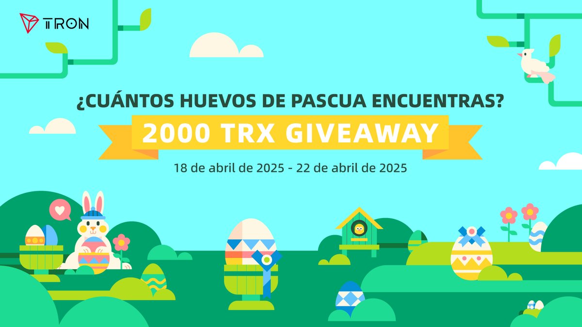 TRON DAO Spain (@trondao_esp) on Twitter photo ยกFeliz Pascua a todos! ๐
๐ ยฟCuรกntos huevos de Pascua ves en el cartel? ๐ฅ
๐ ยกAcierta y participa en el sorteo de 2000 TRX!
๐ ยฟCรณmo participar?
1๏ธโฃ Sigue a <a href="/TronDao_ESP/">TRON DAO Spain</a>, dale like + RP
2๏ธโฃ Comenta cuรกntos huevos de Pascua encontraste
๐
Vigencia: desde ยกYA! Hasta el 22 de ยกFeliz Pascua a todos! ๐
๐ ยฟCuรกntos huevos de Pascua ves en el cartel? ๐ฅ
๐ ยกAcierta y participa en el sorteo de 2000 TRX!
๐ ยฟCรณmo participar?
1๏ธโฃ Sigue a <a href="/TronDao_ESP/">TRON DAO Spain</a>, dale like + RP
2๏ธโฃ Comenta cuรกntos huevos de Pascua encontraste
๐
Vigencia: desde ยกYA! Hasta el 22 de