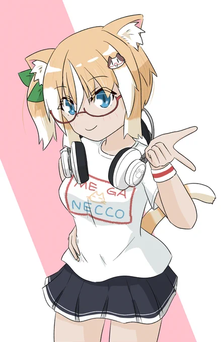 <あーちゃんセット!<Tシャツがイイね<あ、はい#オリキャラ #ネコとイヌとメガネっ娘 