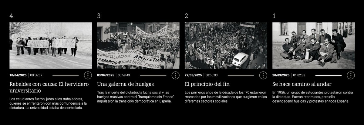 CCOO's tweet photo. ‼️Ya disponibles en @rtveplay los primeros cuatro capítulos de #LaConquistaDeLaDemocracia 

https://t.co/C4aD89Chz8 https://t.co/CqyeW8cpd2