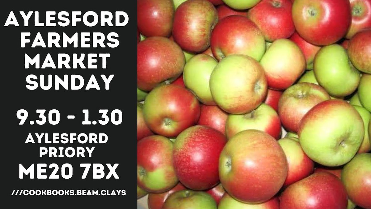 AylesfordFmMrkt's tweet image. Apples all year from @BessboroughFarm Pears and soft fruit when in season. Jams, juice &amp;amp; crumbles Sunday at
The Friars
#Aylesford
ME20 7BX ///potato.belief.bordering
#ShopLocal
#FreshLocalProduce
Free Parking
Get an email reminder of every market here bit.ly/2SrRfmu #ad