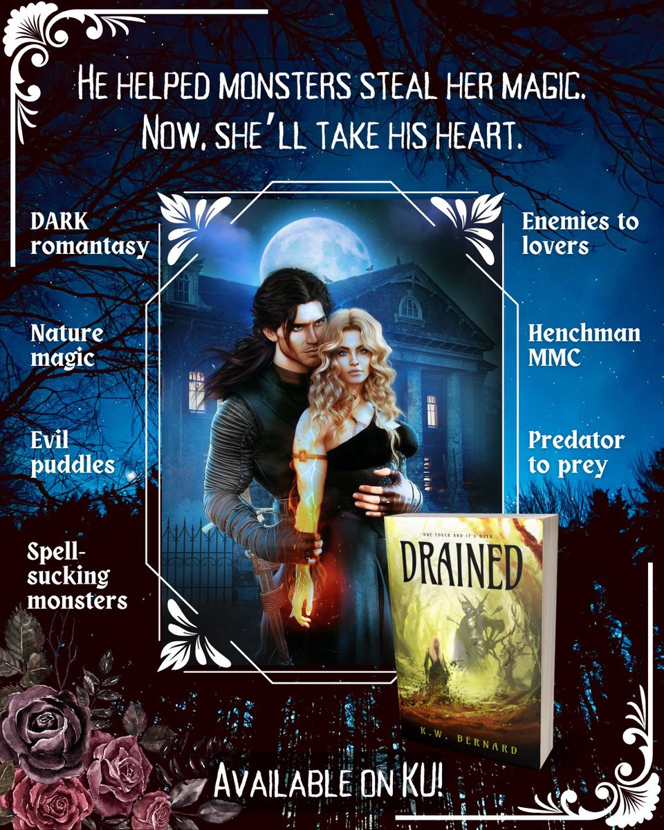 I’ve gone full indie for #IndieApril! Drained is mine again, and it’s better than ever!
 
A druid’s power becomes her doom when she’s abducted by spell-sucking monsters who want more than her magical energy.
 
#5amWritersClub #DarkRomantasy #DarkFantasy #DarkRomance #NewRelease