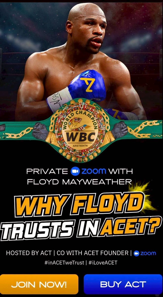 suwimon_z's tweet image. 🥇>>Floyd’s all in. 🔥🔥
ACT is not a trend — it’s a takeover.
He signs ✍️ He believes ⚡ He holds
#ACTisThePeople #iHoldACT #ACTWarriors #inACETweTrust
$ACT is just getting started.
acet.finance/why-floyd-trus…