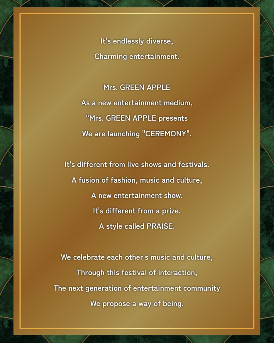 1024 (@1024updates) on Twitter photo ATEEZ is on the artist lineup for 'Mrs. GREEN APPLE presents CEREMONY' to be held on Jun 18 (Wed) at K-Arena Yokohama
#ATEEZ #์์ดํฐ์ฆ <a href="/ATEEZofficial/">ATEEZ(์์ดํฐ์ฆ)</a> ATEEZ is on the artist lineup for 'Mrs. GREEN APPLE presents CEREMONY' to be held on Jun 18 (Wed) at K-Arena Yokohama
#ATEEZ #์์ดํฐ์ฆ <a href="/ATEEZofficial/">ATEEZ(์์ดํฐ์ฆ)</a>