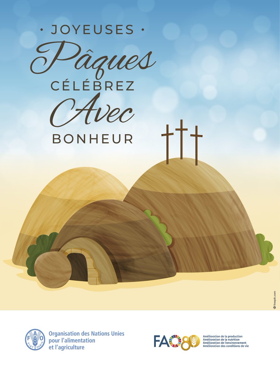 FAOSenegal's tweet photo. Joyeuses Pâques 🐰🌍🥚
En cette veille de célébration, l'équipe de la FAO vous adresse ses vœux les plus sincères.
Que cette fête du renouveau vous apporte sérénité, joie et de précieux moments en famille.

#FaimZero #4Betters https://t.co/cBBUjeSZuC