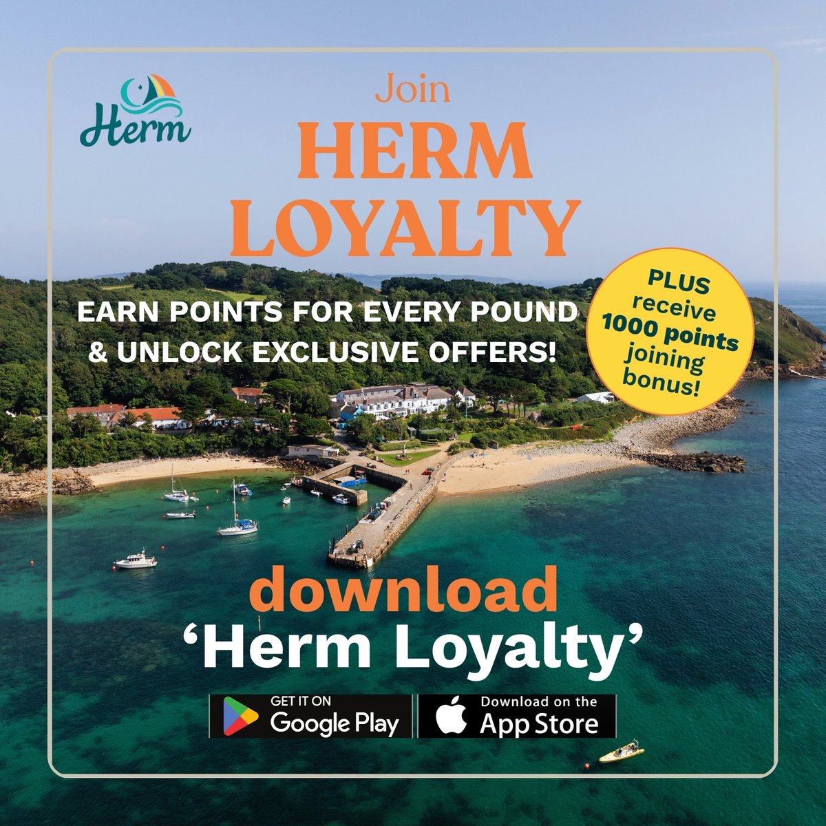 🐰 Treat yourself this Easter 🐣
💥 1000 bonus points (£10) when you join HERM LOYALTY

📲 Download on App Store or Google Play
🎁 Earn points on stays, dining &amp; shopping
🎂 Enjoy exclusive member perks!

Or sign up online 👉 herm.5loyalty.com

#HermLoyalty #EasterBonus