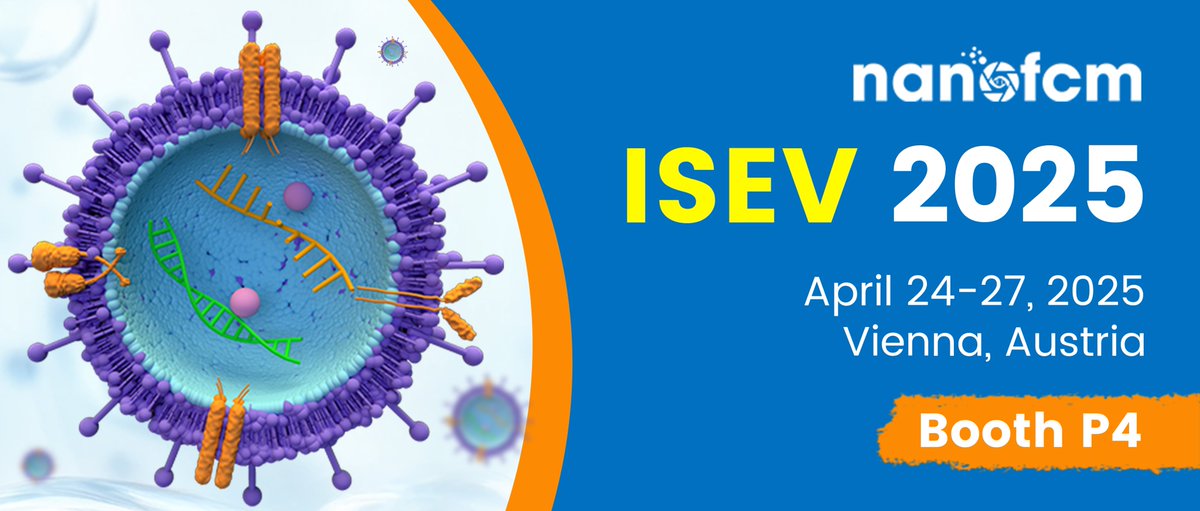 NanoFCM (@nano_fcm) on Twitter photo Thrilled to support #ISEV2025 in Vienna (Apr 24-27) again! 🚀 NanoFCM Booth P4: See how our Flow NanoAnalyzer delivers complete EV profiling (size, conc., multi-biomarkers), purity checks & therapeutic insights. Join us! #EVResearch #NanoFCM #EVCharacterization Thrilled to support #ISEV2025 in Vienna (Apr 24-27) again! 🚀 NanoFCM Booth P4: See how our Flow NanoAnalyzer delivers complete EV profiling (size, conc., multi-biomarkers), purity checks & therapeutic insights. Join us! #EVResearch #NanoFCM #EVCharacterization