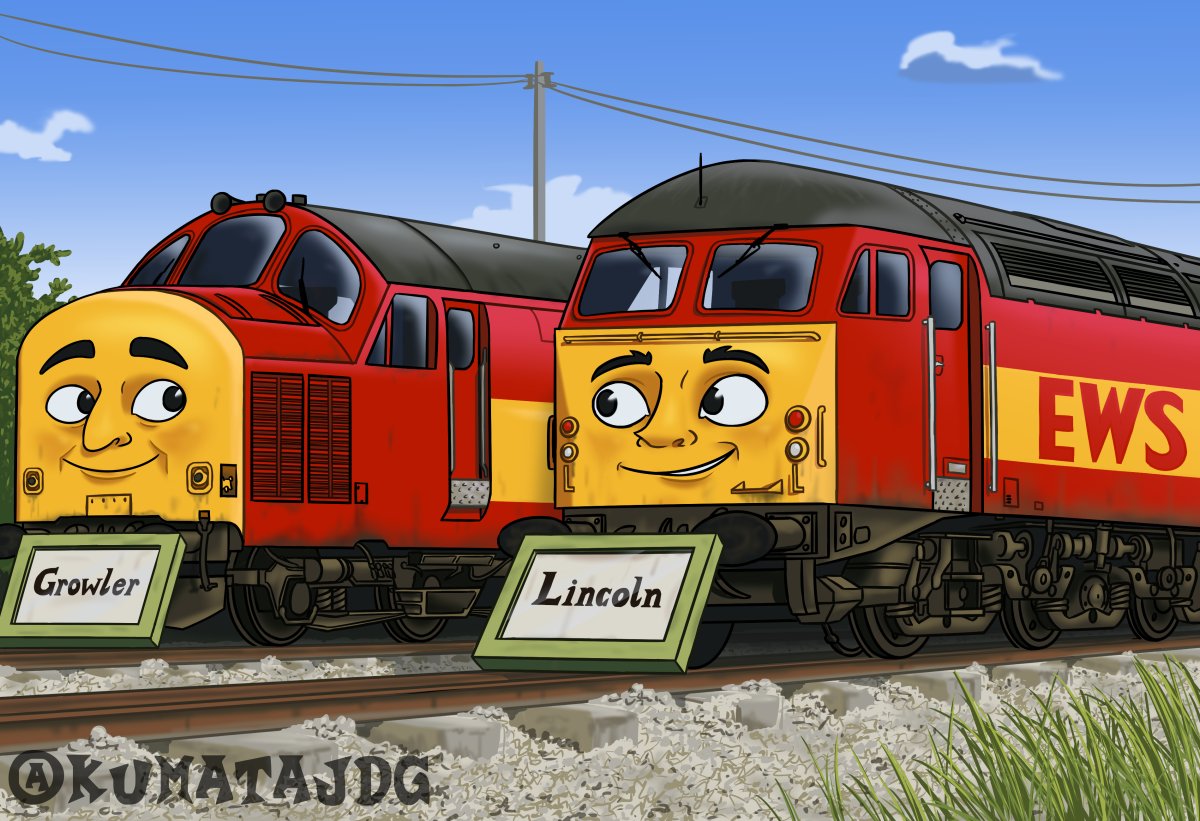 Some more trains-with-faces commissions, all featuring clients ...