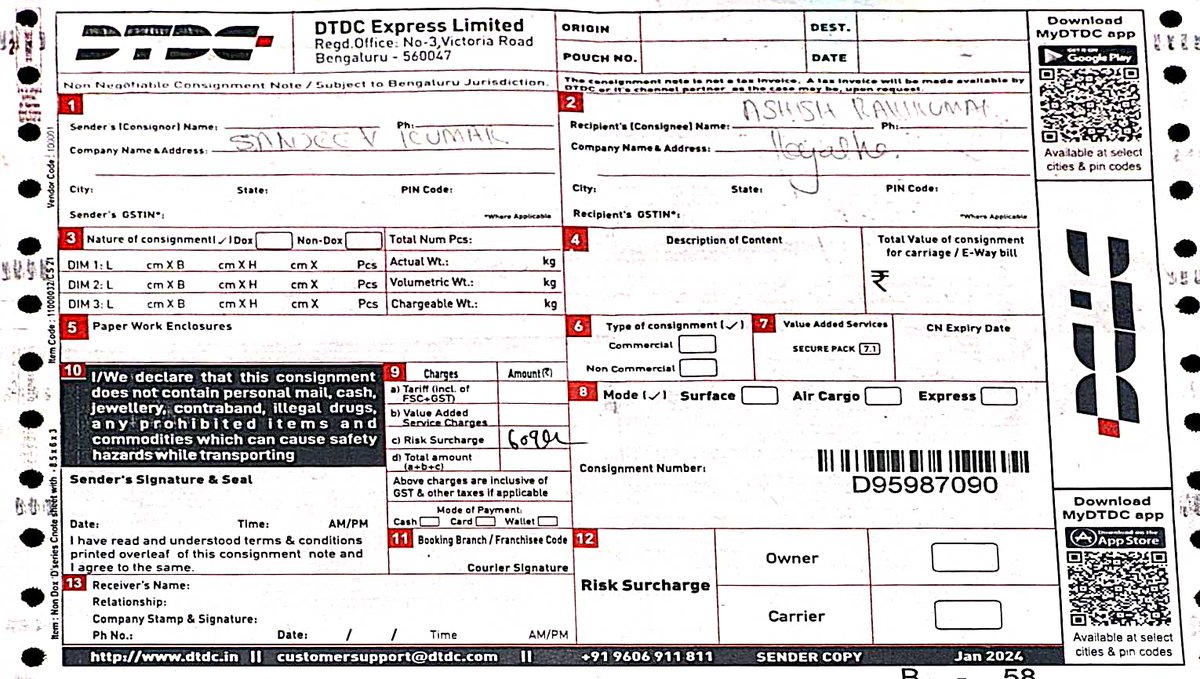 _v47_'s tweet photo. @DTDCIndia @SubhasishDTDC @jagograhakjago 
My package (D95987090) sent on Apr 2 still not delivered!
Promised by Apr 12, changed to Apr 15 — it’s Apr 18, still nothing.
Tracking stuck, no update.
Customer care promised callback — no one called.
Where’s the accountability?
#DTDC https://t.co/Vafn36HWrC