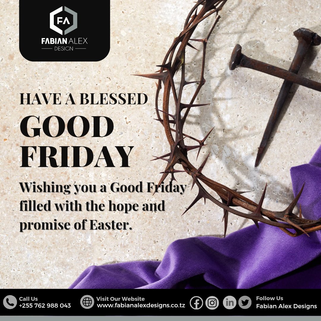 falexdesigns's tweet photo. May the solemnity of Good Friday remind us of the sacrifice and love that brings hope and redemption to all. Wishing you a blessed Good Friday #goodfriday https://t.co/4uTzmzKFOX